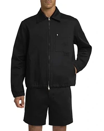 Shop Ami Alexandre Mattiussi De Coeur Zipped Jacket In Black
