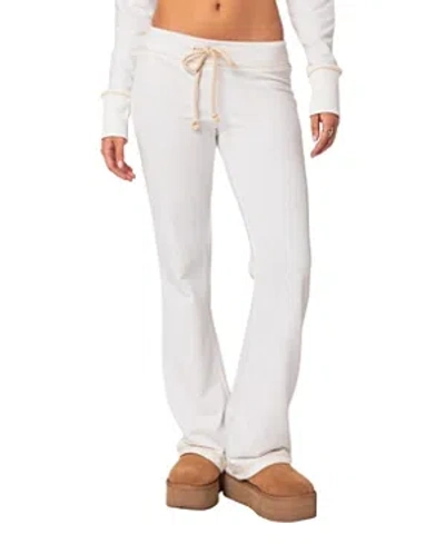Edikted Women's Alexia Low Rise Sweatpants In White