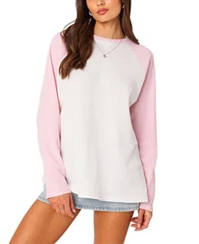 Shop Edikted Me Time Oversized Waffle Top In Light Pink
