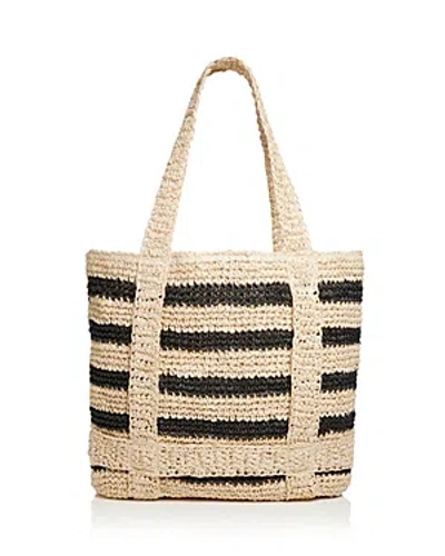Shop Aqua Traveler Toyo Straw Tote Bag - 100% Exclusive In Black/natural