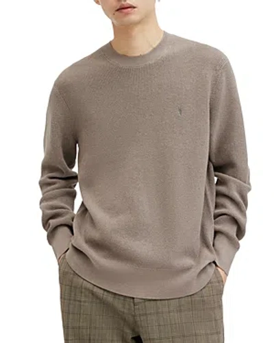 Shop Allsaints Crewneck Pullover Sweater In Chestnut Taupe