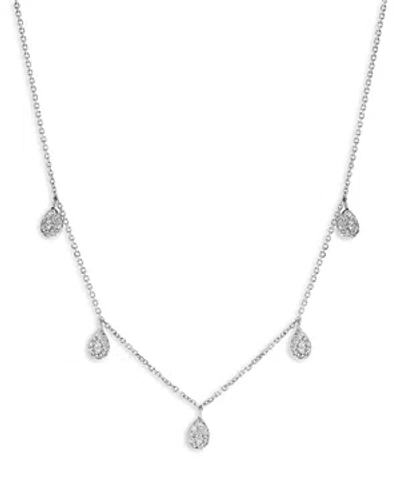 Shop Bloomingdale's Diamond Teardrop Charm Statement Necklace In 14k White Gold, 0.40 Ct. T.w.