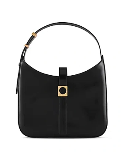 Shop Emporio Armani Brushed Leather Hobo Bag In Black