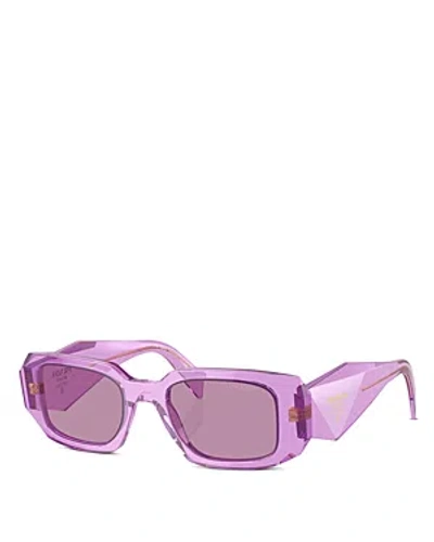 Shop Prada Symbole Rectangular Sunglasses, 49mm In Violet