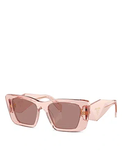 Shop Prada Symbole Butterfly Sunglasses, 51mm In Pink/brown Solid