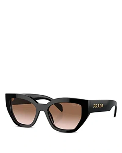 Shop Prada Butterfly Sunglasses, 53mm In Black/brown Gradient
