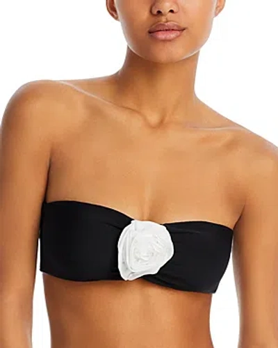 Shop Aqua Rosetta Bandeau Bikini Top In Black