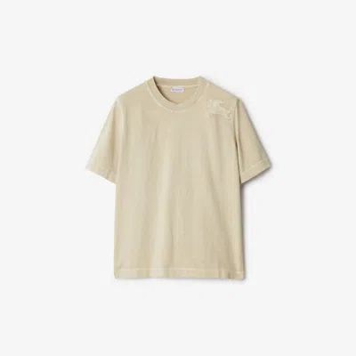 Burberry Equestrian Knight-patch Cotton T-shirt In Safari