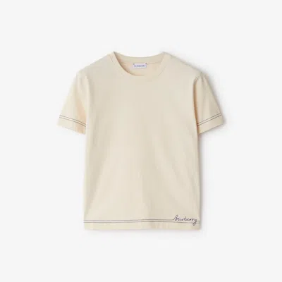 Shop Burberry Boxy Cotton T-shirt In Soap