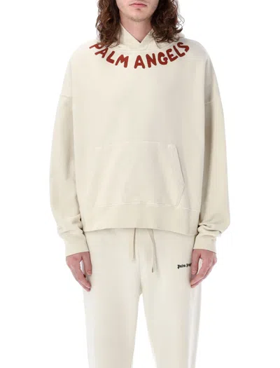 Shop Palm Angels Seasonal Logo Hoodie In White