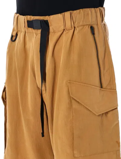 Shop Y-3 Belted Cargo Shorts In Tobacco