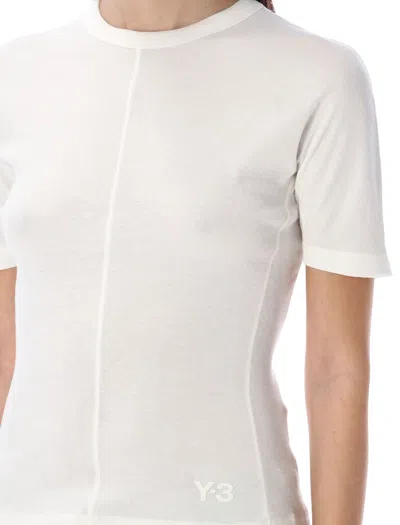 Shop Y-3 Fitted T-shirt In Off White