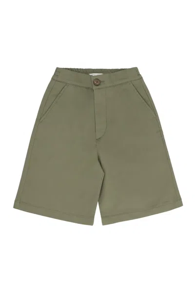 Shop Golden Goose Journey Cotton Bermuda Shorts In Green