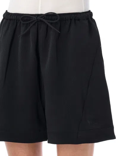 Shop Y-3 Tech Seersucker Shorts In Black