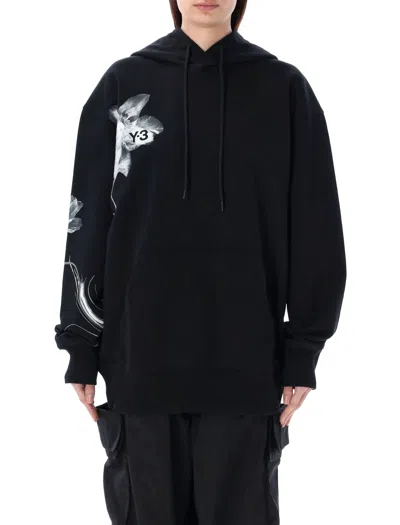 Shop Y-3 Graphich French Terry Hoodie In Black
