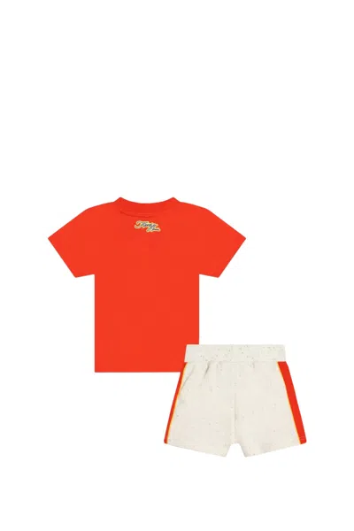 Shop Kenzo Cotton T-shirt And Bermuda Shorts In Red