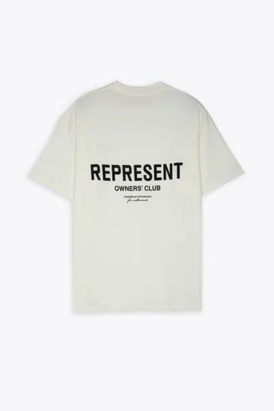 Shop Represent Owners Club T-shirt White Cotton T-shirt With Logo - Owners Club T-shirt In Bianco