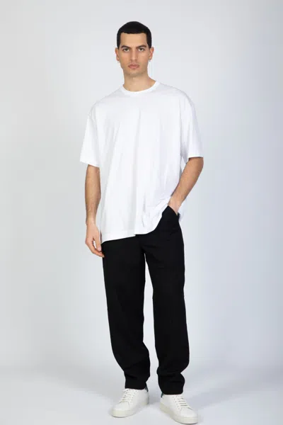 Shop Comme Des Garçons Shirt Mens T-shirt Knit White Cotton Oversize T-shirt With Logo In Bianco