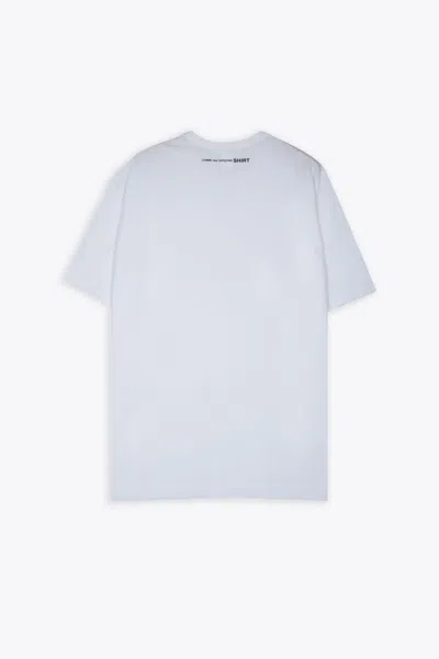 Shop Comme Des Garçons Shirt Mens T-shirt Knit White Cotton Oversize T-shirt With Logo In Bianco
