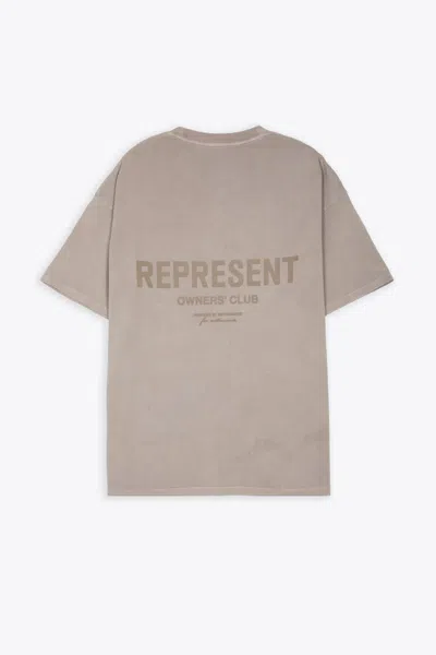 Shop Represent Owners Club T-shirt Faeded Light Browncotton T-shirt With Logo - Owners Club T-shirt In Beige Scuro