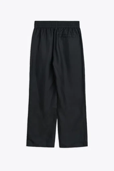 Shop Sunflower #4133 Black Silk Pant With Elasticated Waistband - Silk Pant In Nero