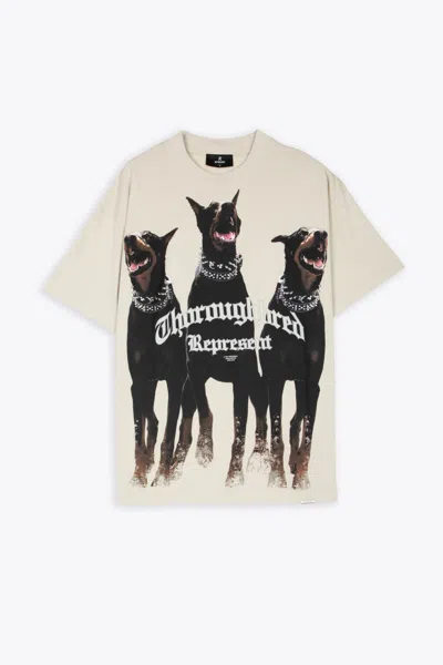 Shop Represent Horoughbred T-shirt Off White T-shirt With Graphic Print - Horoughbred T-shirt In Crema