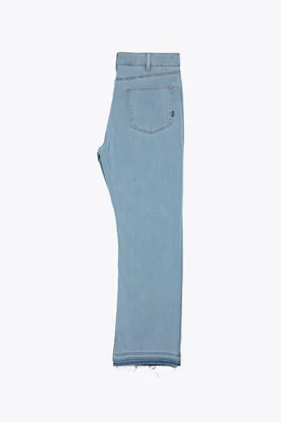 Shop Laneus Denim 5/pockets Pants Man Light Blue Chambray Denim Pant - Denim 5/pockets Pants In Denim Chiaro