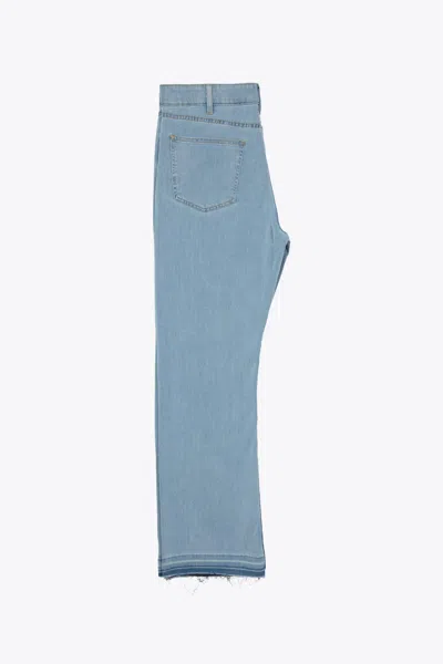 Shop Laneus Denim 5/pockets Pants Man Light Blue Chambray Denim Pant - Denim 5/pockets Pants In Denim Chiaro