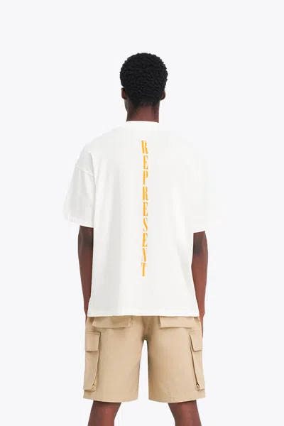 Shop Represent Reborn T-shirt Off White T-shirt With Graphic Print And Logo - Reborn T-shirt In Bianco