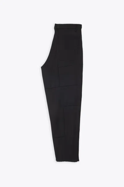 Shop Comme Des Garçons Shirt Mens Pants Woven Black Wool Patchwork Tapered Pant In Nero