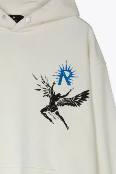 Shop Represent Icarus Hoodie White Cotton Oversize Icarus Hoodie - Icarus Hoodie In Bianco