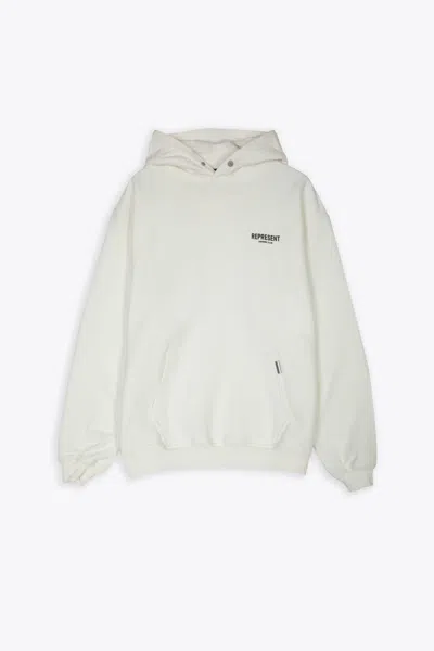 Shop Represent Owners Club Hoodie White Cotton Hoodie With Logo - Owners Club Hoodie In Bianco