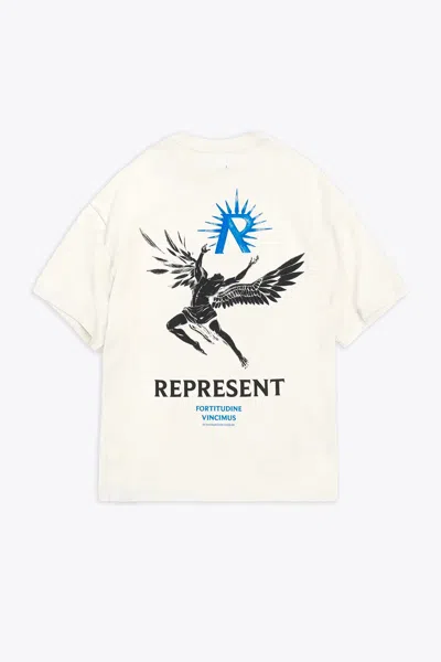 Shop Represent Icarus T-shirt White Cotton Icarus T-shirt With Short Sleeves - Icarus T-shirt In Bianco