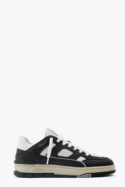 Shop Axel Arigato Area Lo Sneaker Black And White Leather Lace-up Low Sneaker - Area Lo Sneaker In Bianco/nero