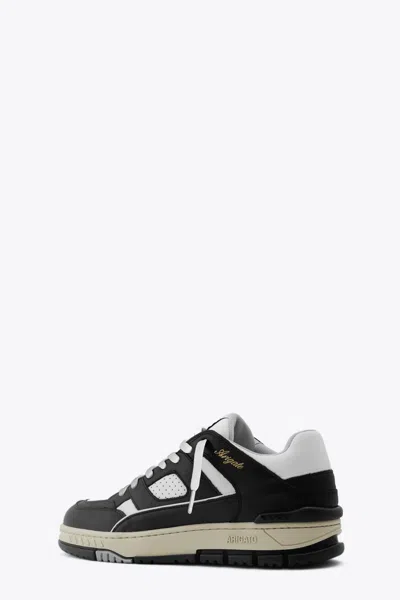 Shop Axel Arigato Area Lo Sneaker Black And White Leather Lace-up Low Sneaker - Area Lo Sneaker In Bianco/nero