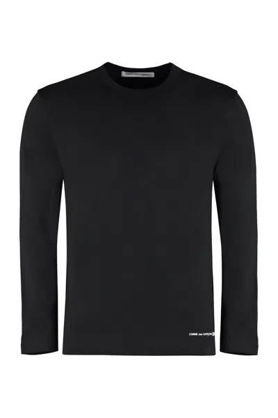 Shop Comme Des Garçons Shirt Long Sleeve Cotton T-shirt In Black