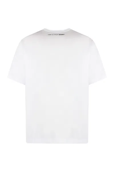 Shop Comme Des Garçons Shirt Cotton Crew-neck T-shirt In White