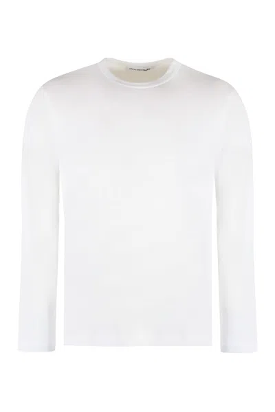 Shop Comme Des Garçons Shirt Long Sleeve Cotton T-shirt In White