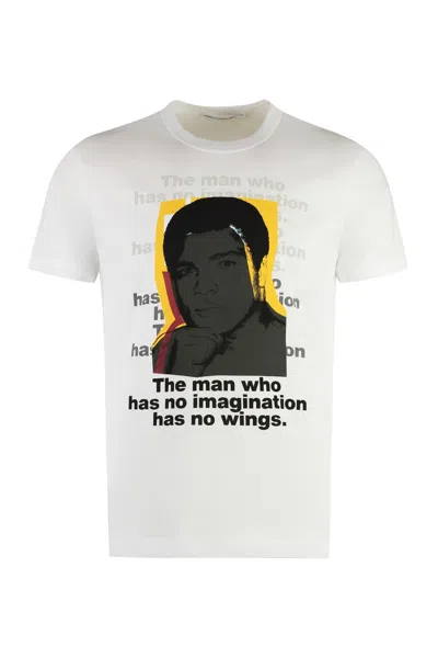 Shop Comme Des Garçons Shirt Andy Warhol Print Cotton T-shirt In White