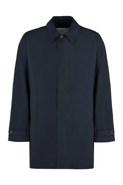 Shop Woolrich New City Nylon Trench Coat In Blue