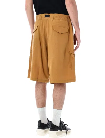 Shop Y-3 Belted Cargo Shorts In Tobacco