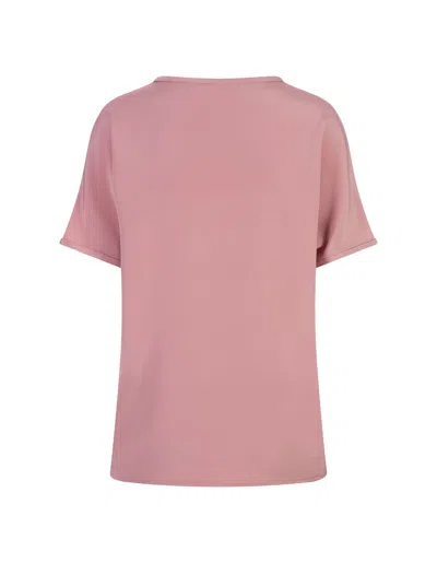 Shop Kiton Pink Silk T-shirt