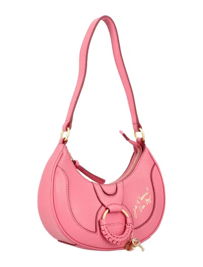 Shop See By Chloé Hana Half-moon Shoulder Bag In Pink