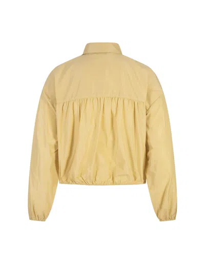 Shop Aspesi Yellow Technical Polyester Taffeta Shirt
