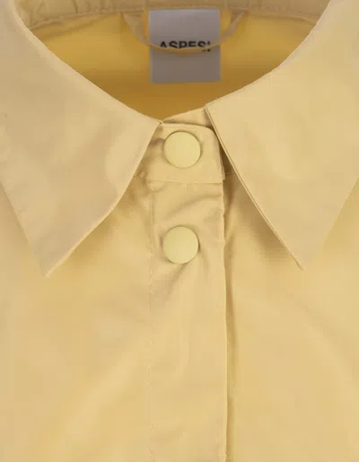 Shop Aspesi Yellow Technical Polyester Taffeta Shirt