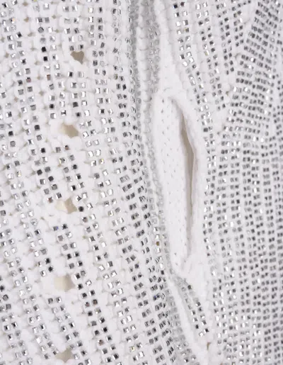Shop Ermanno Scervino Pearl Stitch Cardigan In White