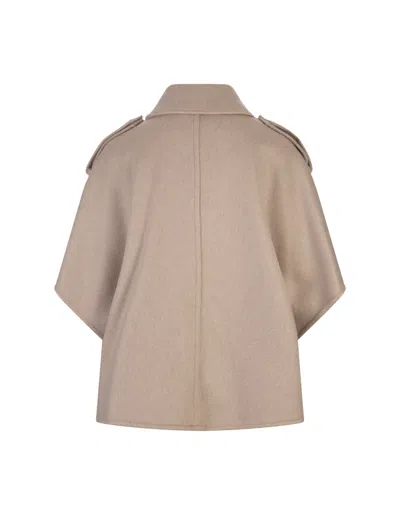 Shop Max Mara Sand Paste Cape In Brown