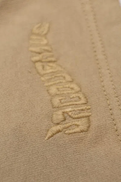 Shop Jacquemus Lenfant Camargue Logo Embroidered Fleece Track Shorts In Beige