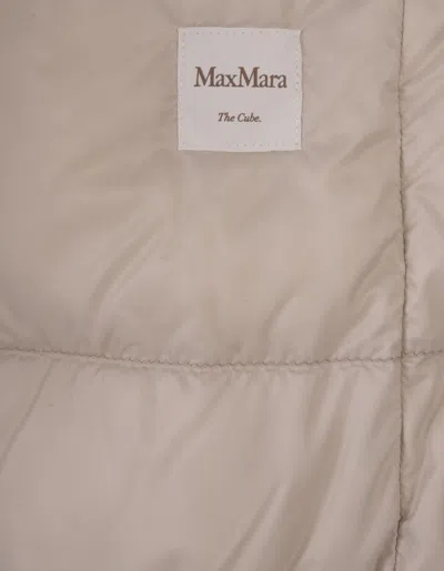 Shop Max Mara Beige Asoft Cropped Gilet In Brown