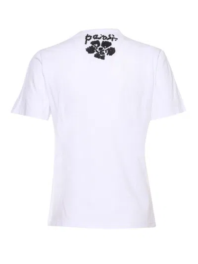 Shop P.a.r.o.s.h White T-shirt With Paillettes In Multicolor
